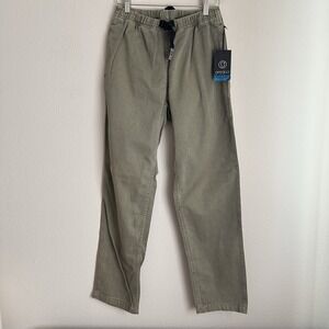 Gramicci Dourada Stout Weave Pants Mens S Olive Green Belted‎ Outdoor UPF 50